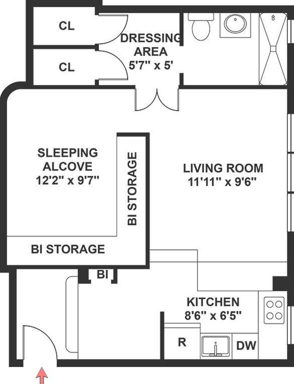 1 Bath Property, New York • 475 Sq Ft